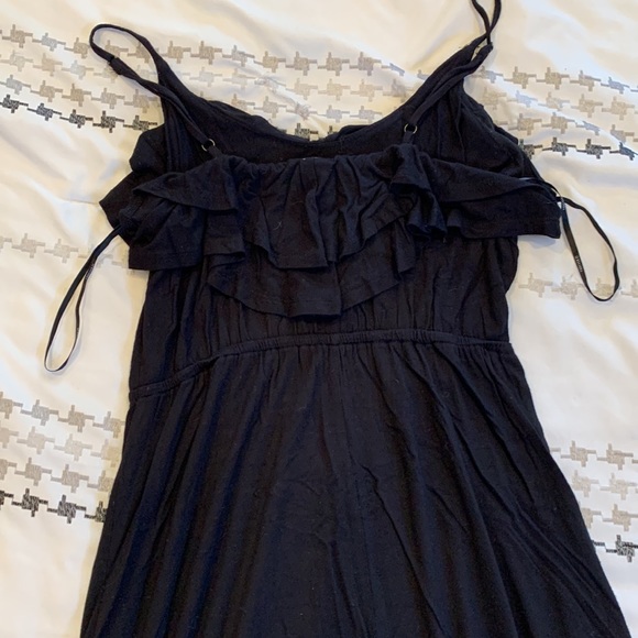 Black maxi dress with ruffles - Picture 2 of 2